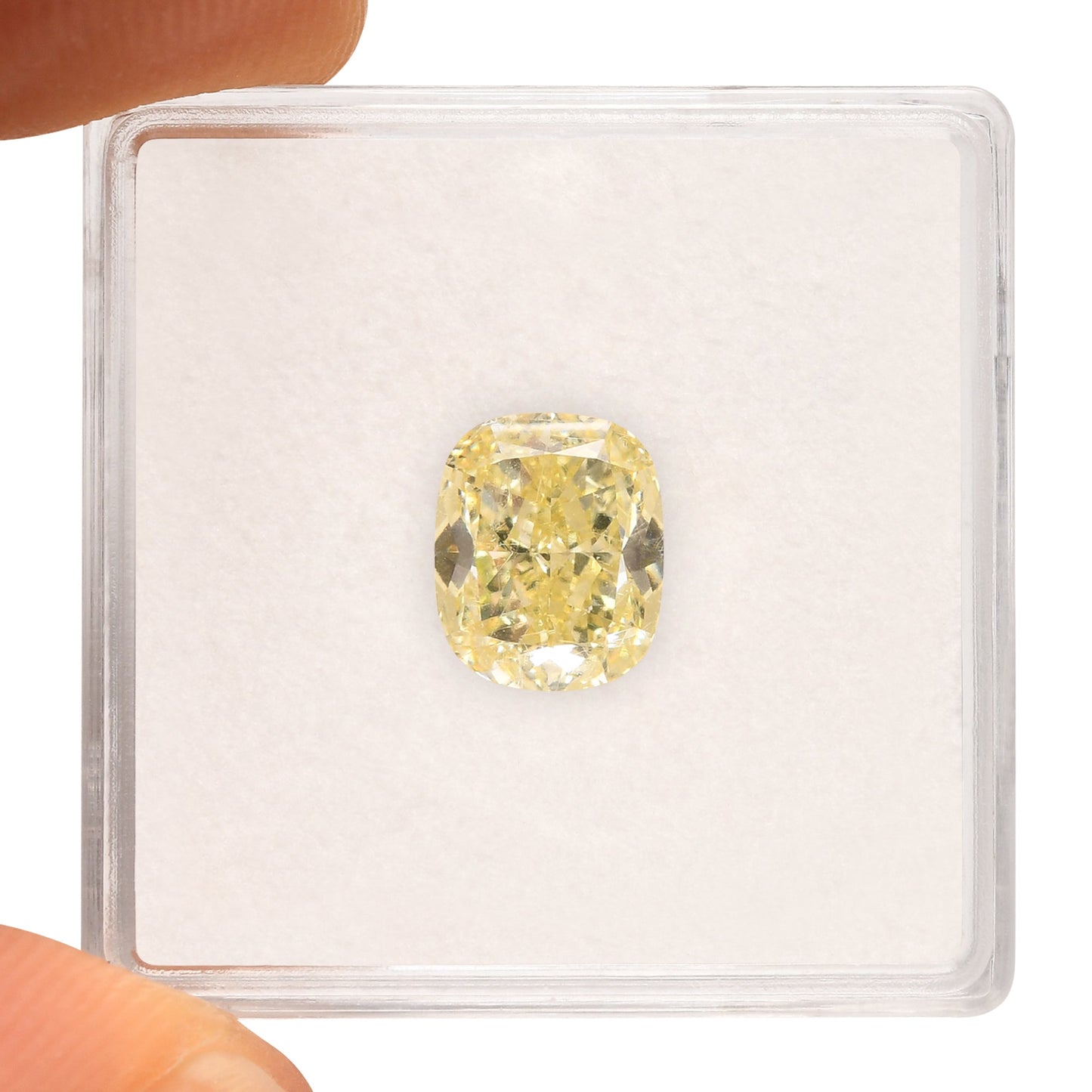 2.22 Carat Fancy Light Yellow Cushion Diamond VVS1 GIA