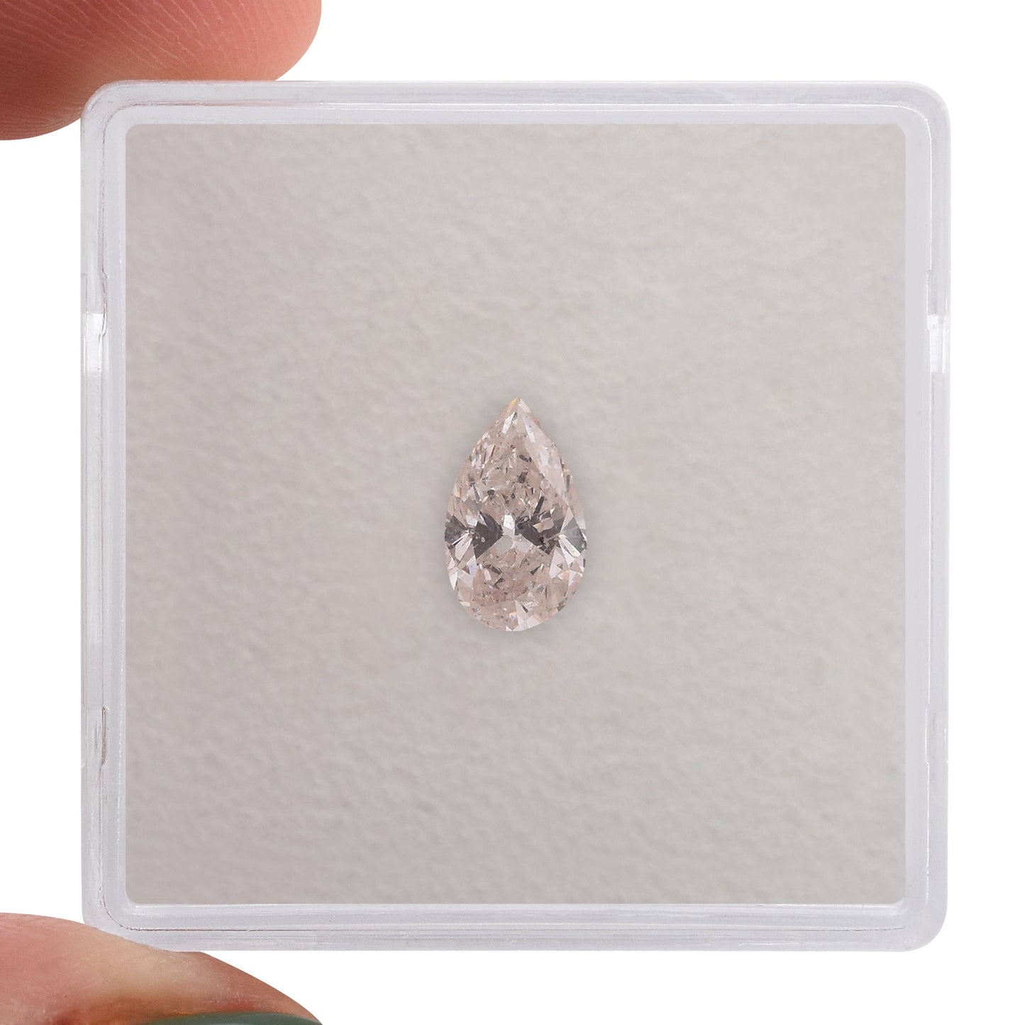0.67 Carat Faint Pink Pear Diamond SI2 GIA