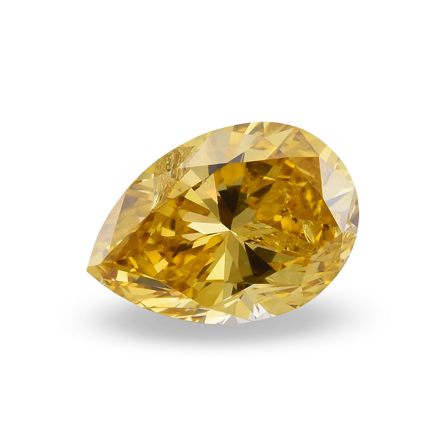 1.01 Carat Fancy Deep Orangy Yellow Pear Diamond (I1) GIA
