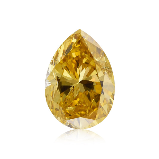 1,01 Karat Fancy Deep Orange Yellow Birnenförmiger Diamant (I1) GIA