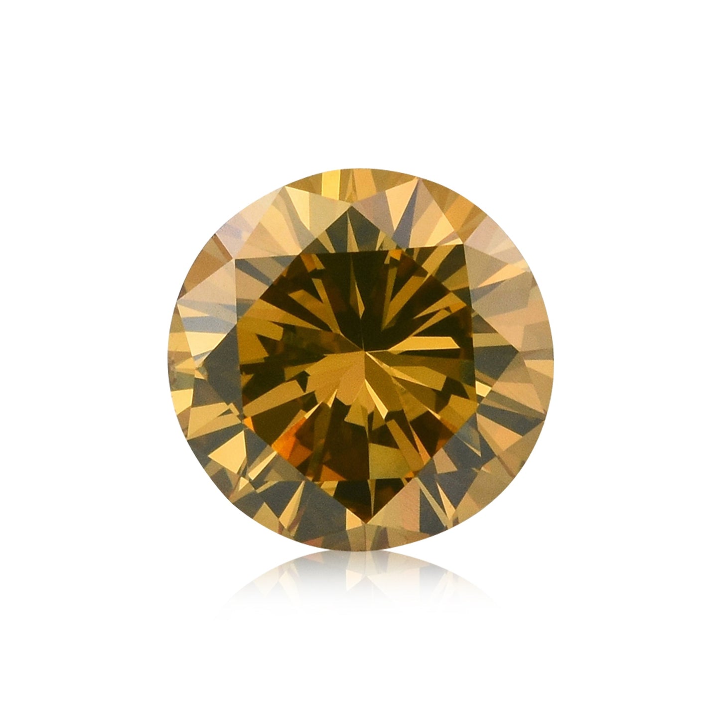1.10 Carat Fancy Deep Brownish Yellow Round Diamond VS2 GIA