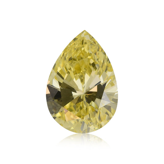 1.52 Carat Fancy Intense Yellow Pear Diamond VS2 GIA
