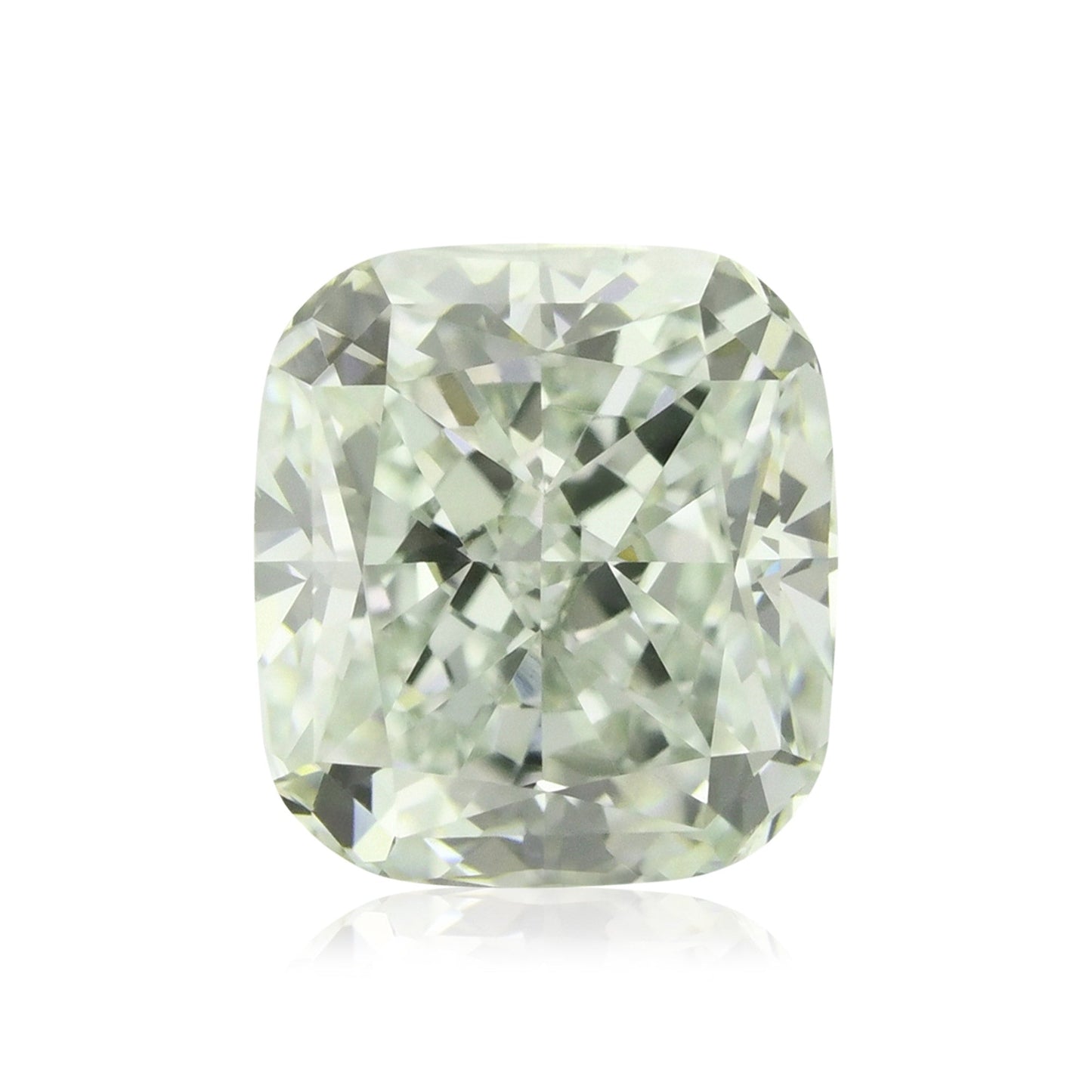 2,09 Karat sehr hellgrüner Kissen-Diamant VS2 GIA