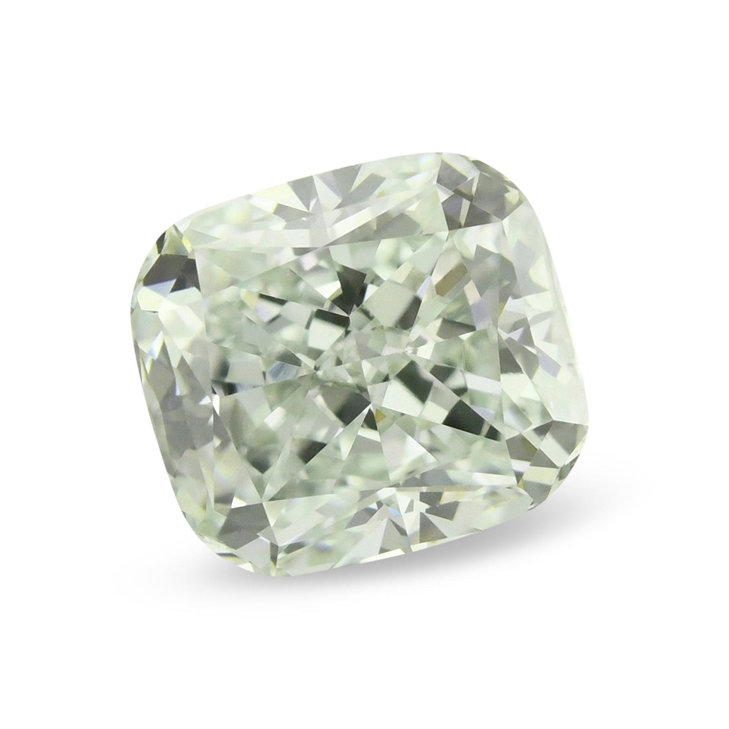 2,09 Karat sehr hellgrüner Kissen-Diamant VS2 GIA