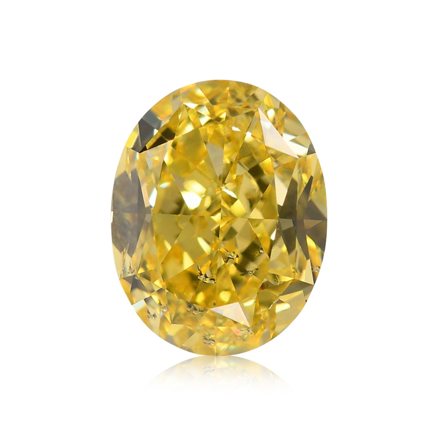 1,02 Karat Fancy Intense Yellow Oval Diamond SI2 GIA