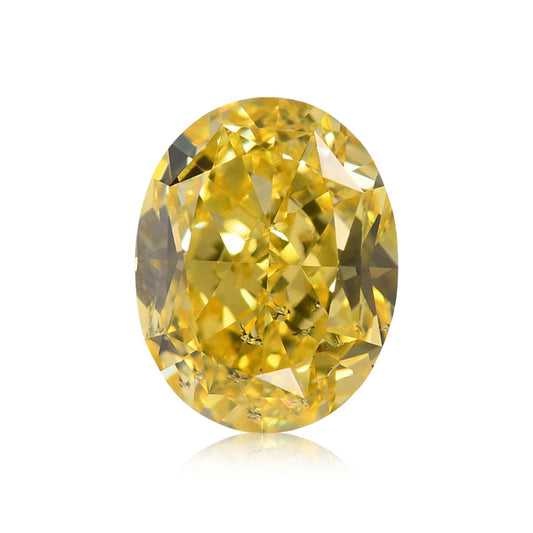 1,02 Karat Fancy Intense Yellow Oval Diamond SI2 GIA