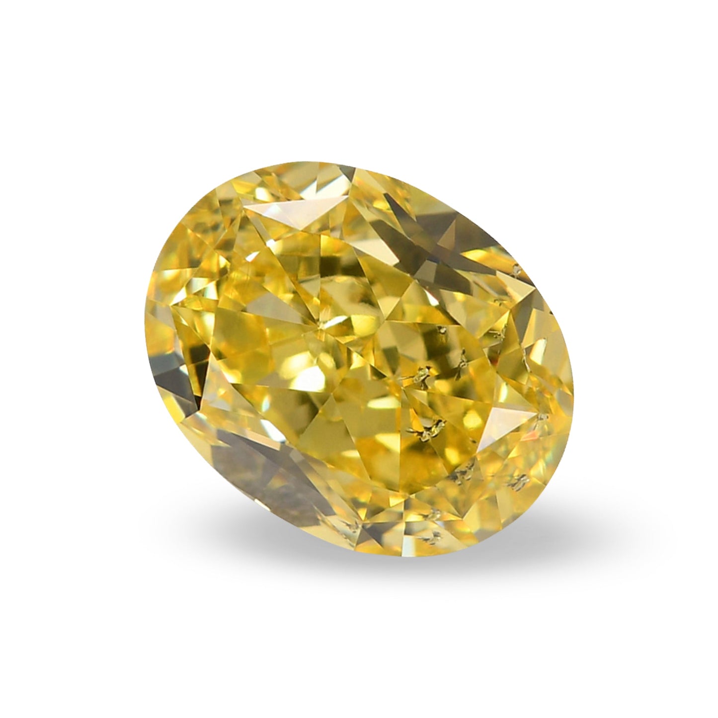 1,02 Karat Fancy Intense Yellow Oval Diamond SI2 GIA