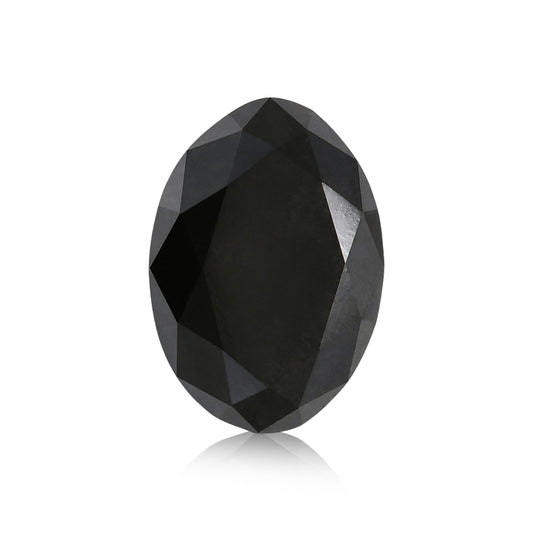 3,19 Karat Fancy Black Oval Diamond GIA