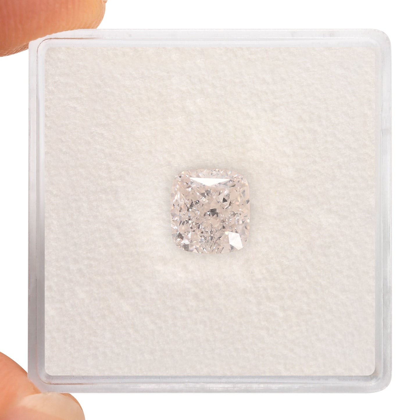 1.59 Carat Very Light Pink Cushion Diamond VVS1 GIA