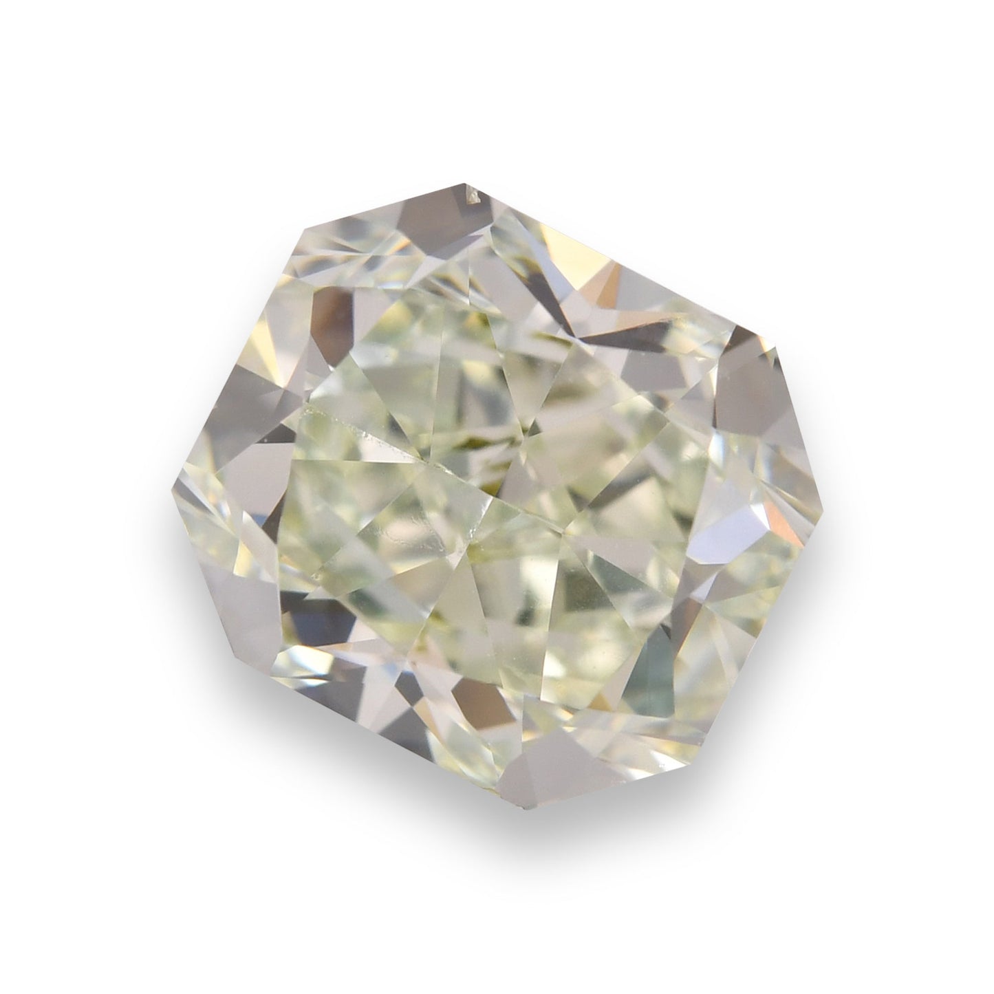 2.03 Carat Fancy Yellowish Green Radiant Diamond VS2 GIA