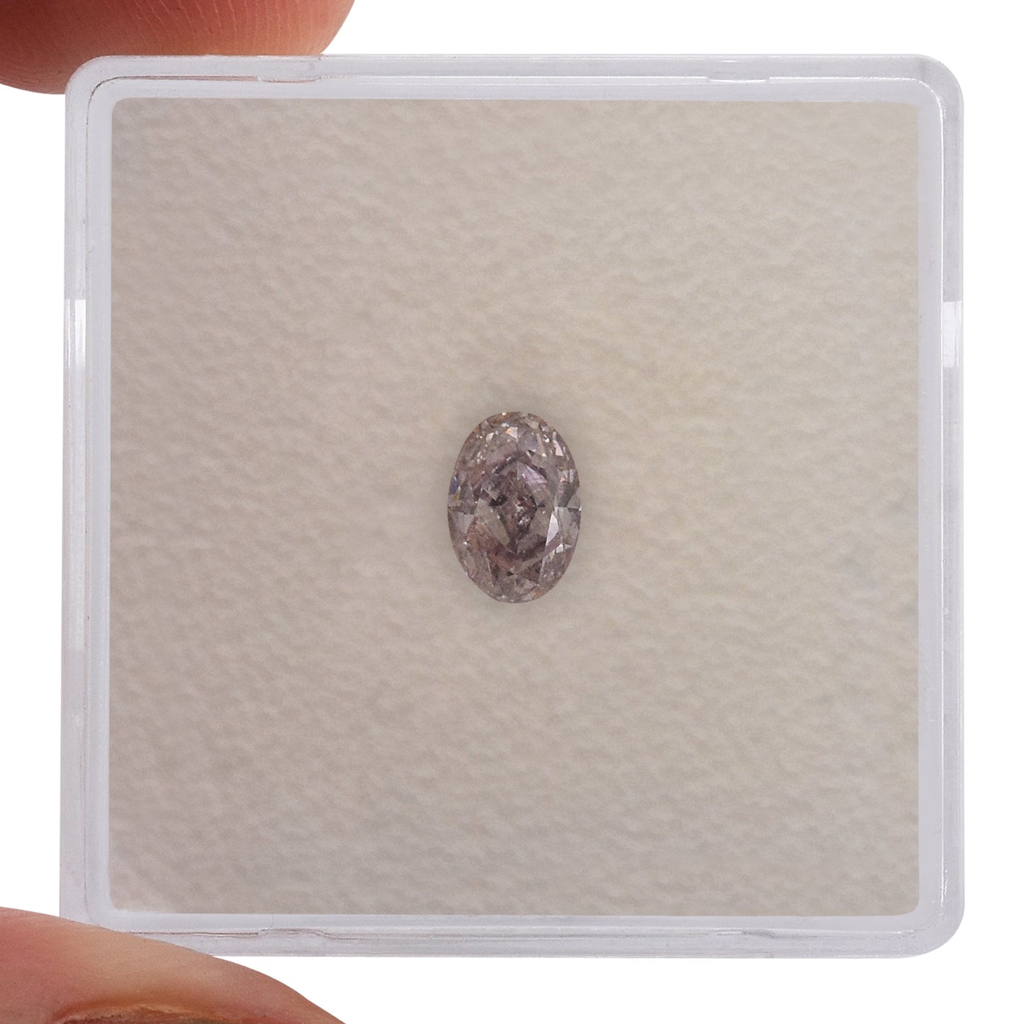 0.50 Carat Fancy Brownish Purplish Pink Oval Diamond SI2 GIA