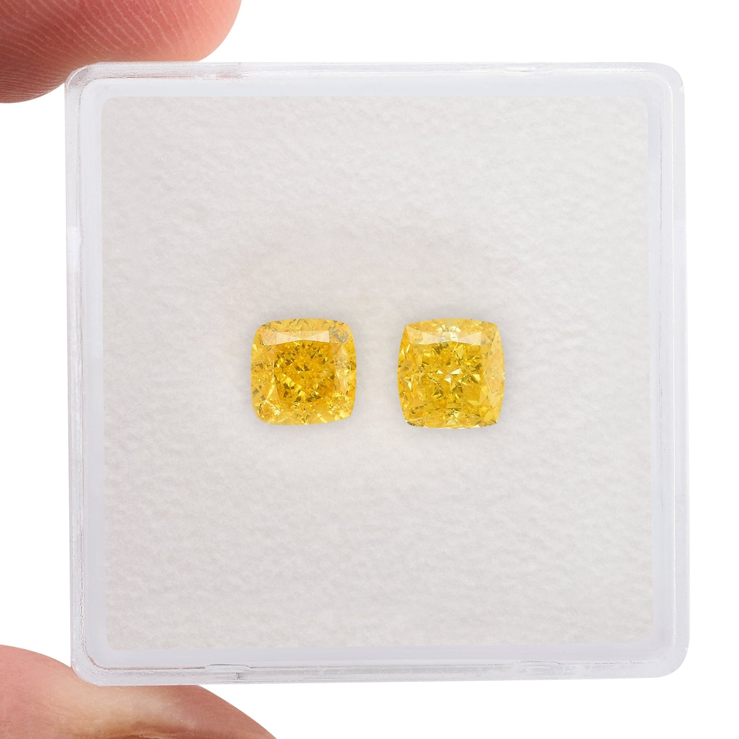 1,43 Karat Fancy Vivid Orange Yellow Cushion Diamanten VS2