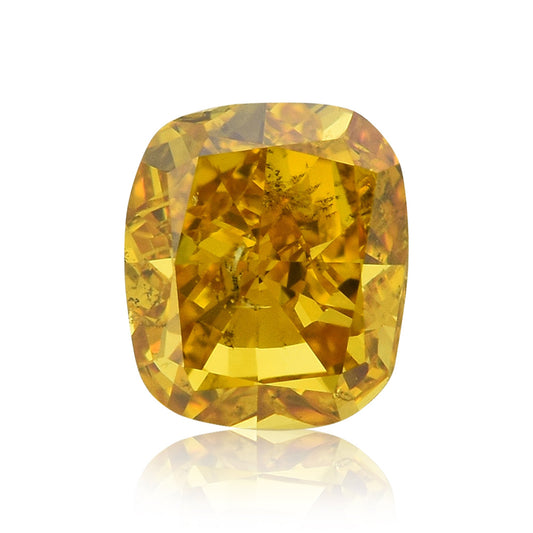 1,00 Karat Fancy Deep Orange Yellow Cushion Diamond SI2 GIA