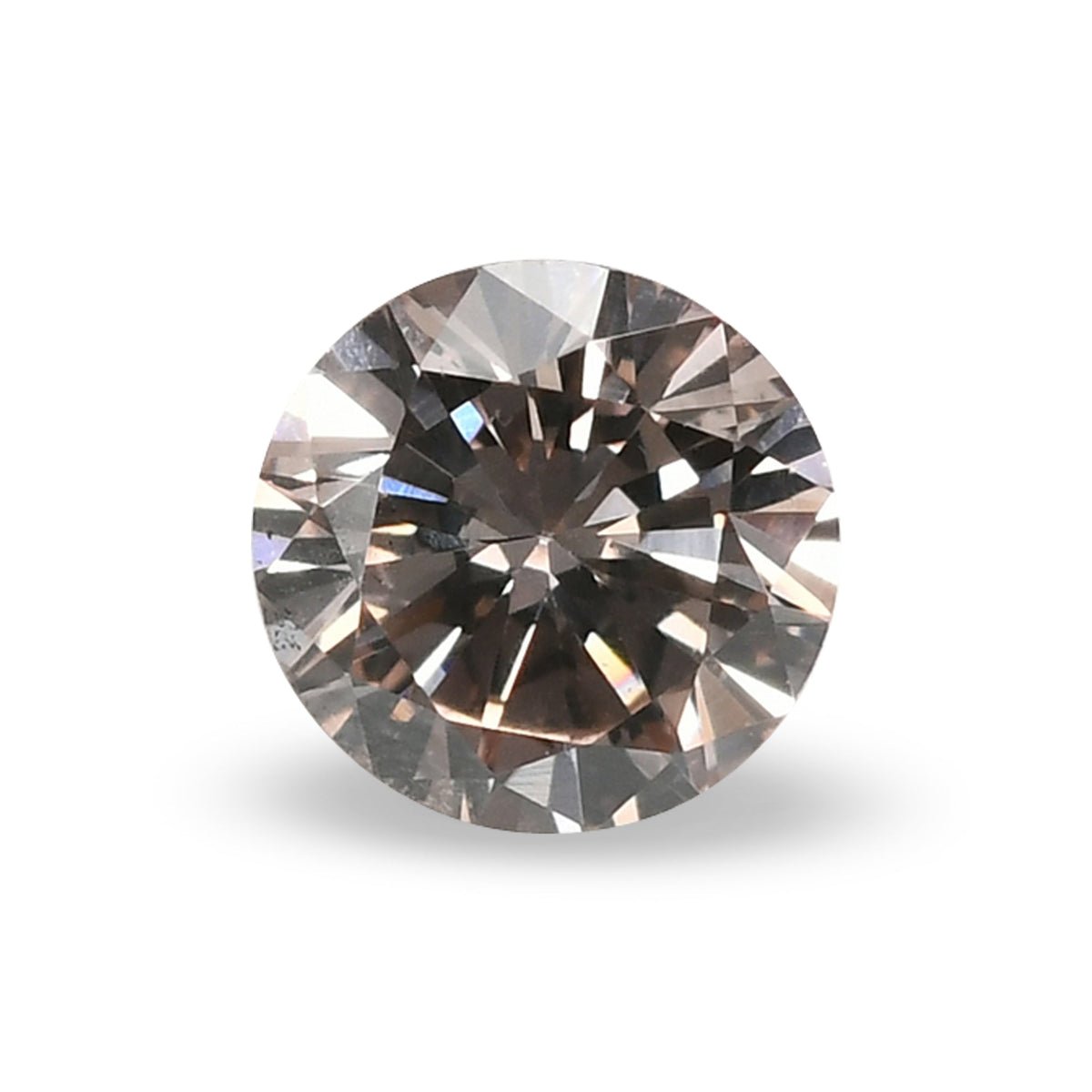 0,17 Karat, hellrosa-brauner, runder Brillant-Diamant (SI2), GIA-zertifiziert