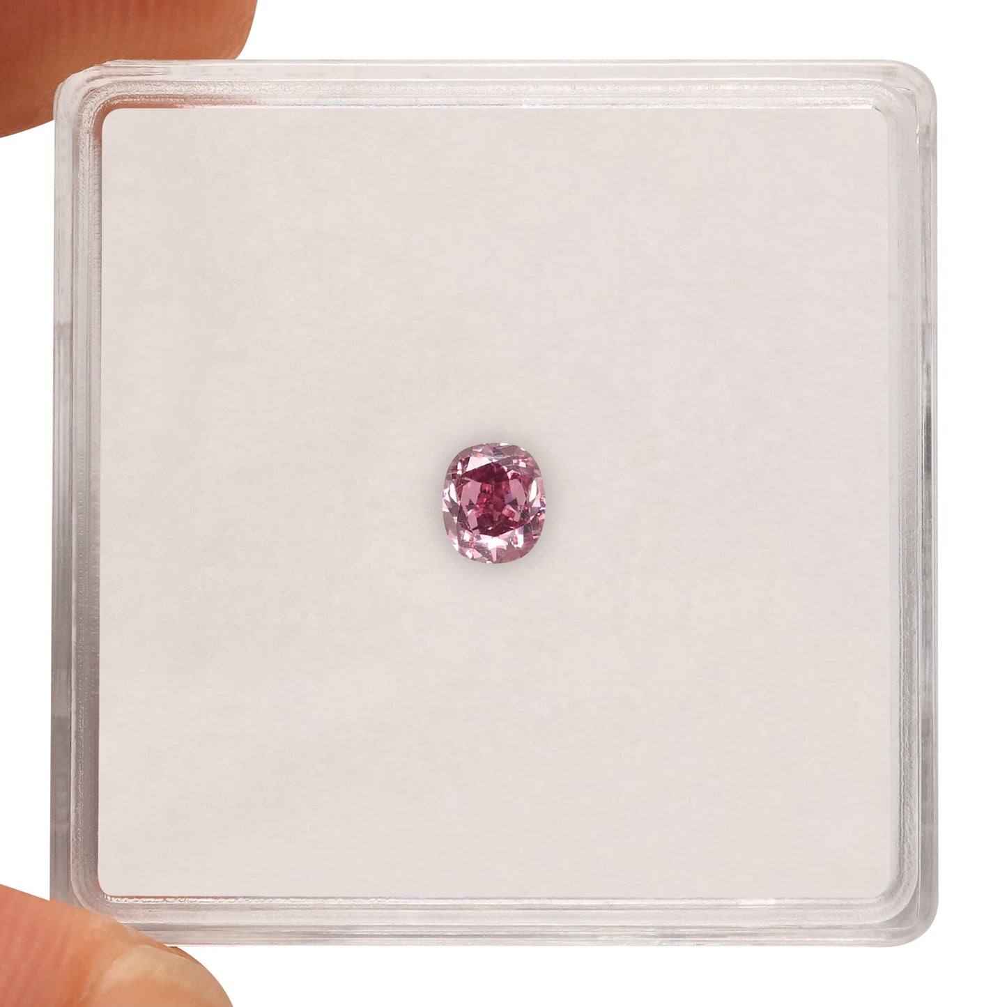 0,20 Karat Fancy Vivid Purplish Pink Cushion Diamant SI2 GIA