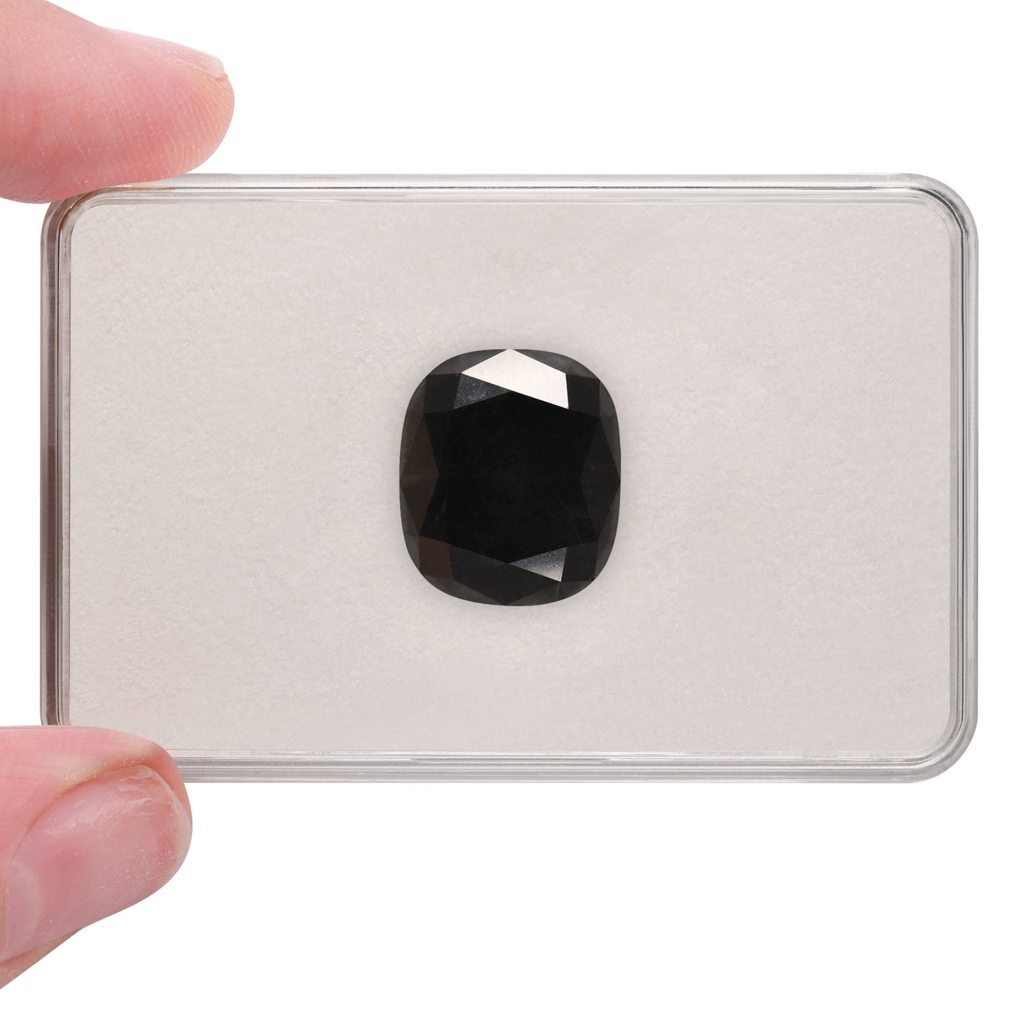 15,21 Karat Fancy Black Cushion Diamond GIA