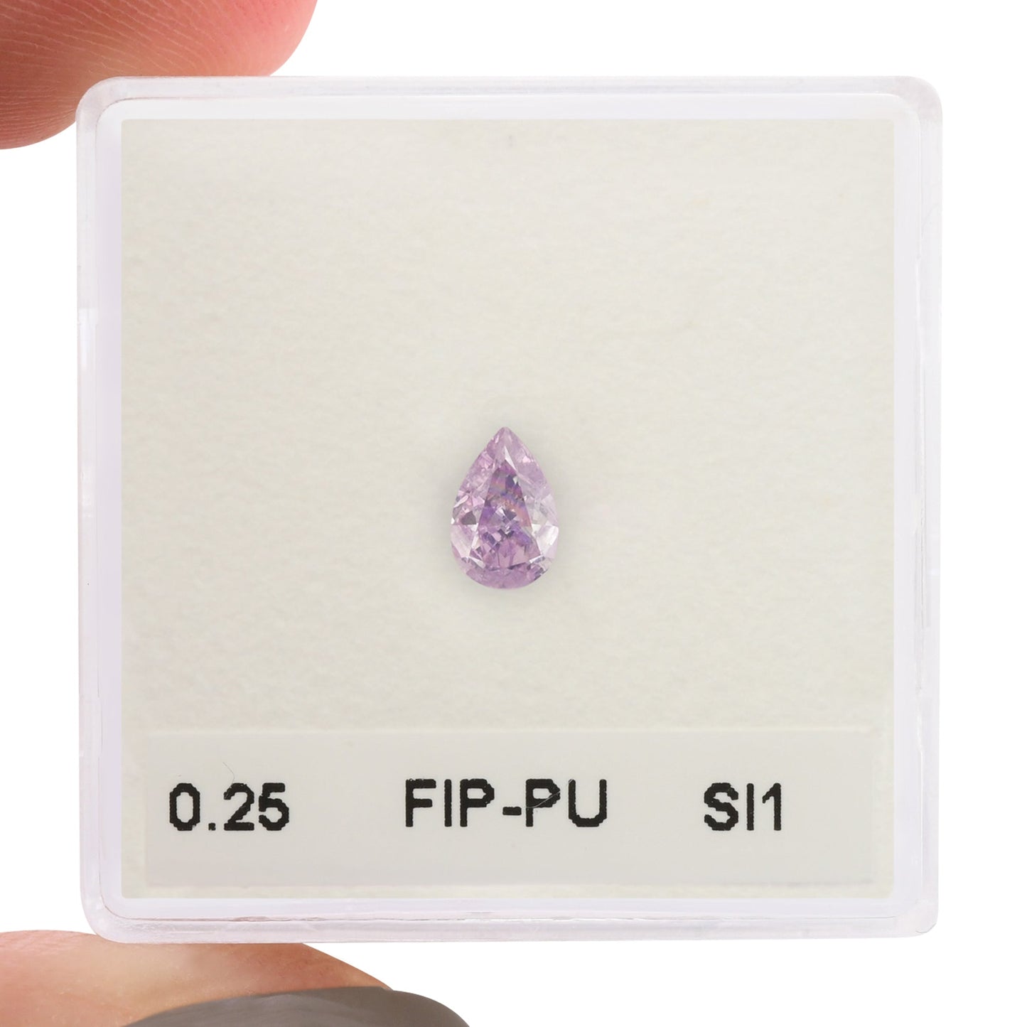 0,25 Karat Fancy Intense Pinkish Purple Birnenförmiger Diamant SI1 GIA