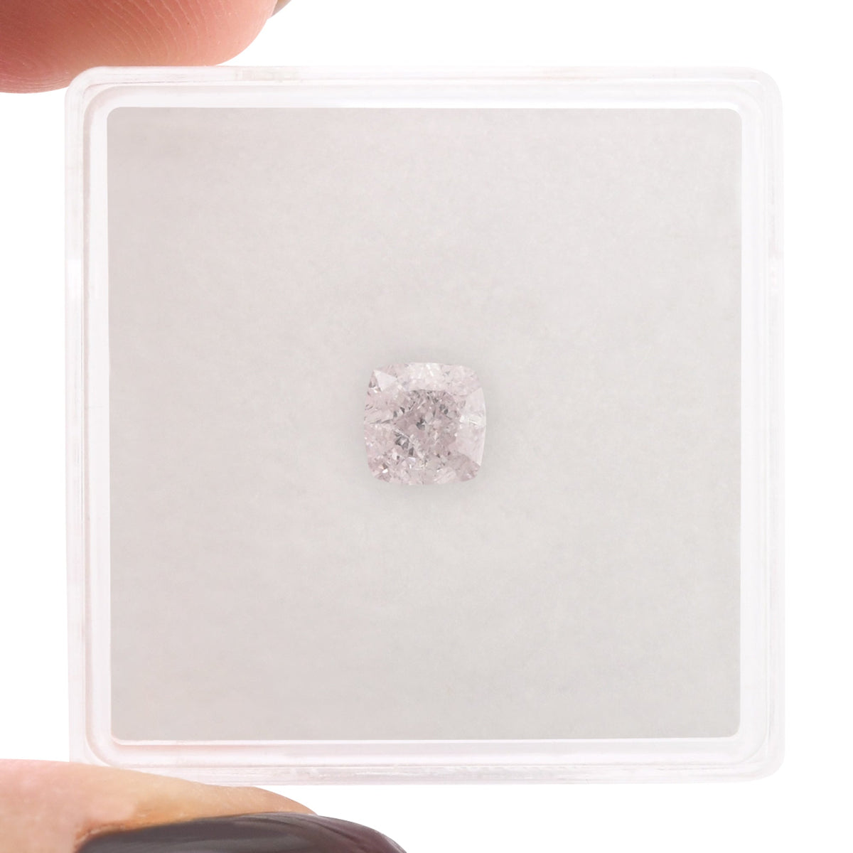 0,70 Karat sehr hellrosa Kissen-Diamant SI1 GIA