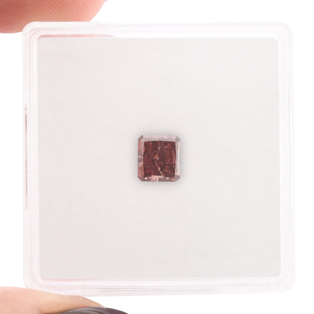 0.50 Carat Fancy Deep Pink Radiant Diamond VS2 GIA
