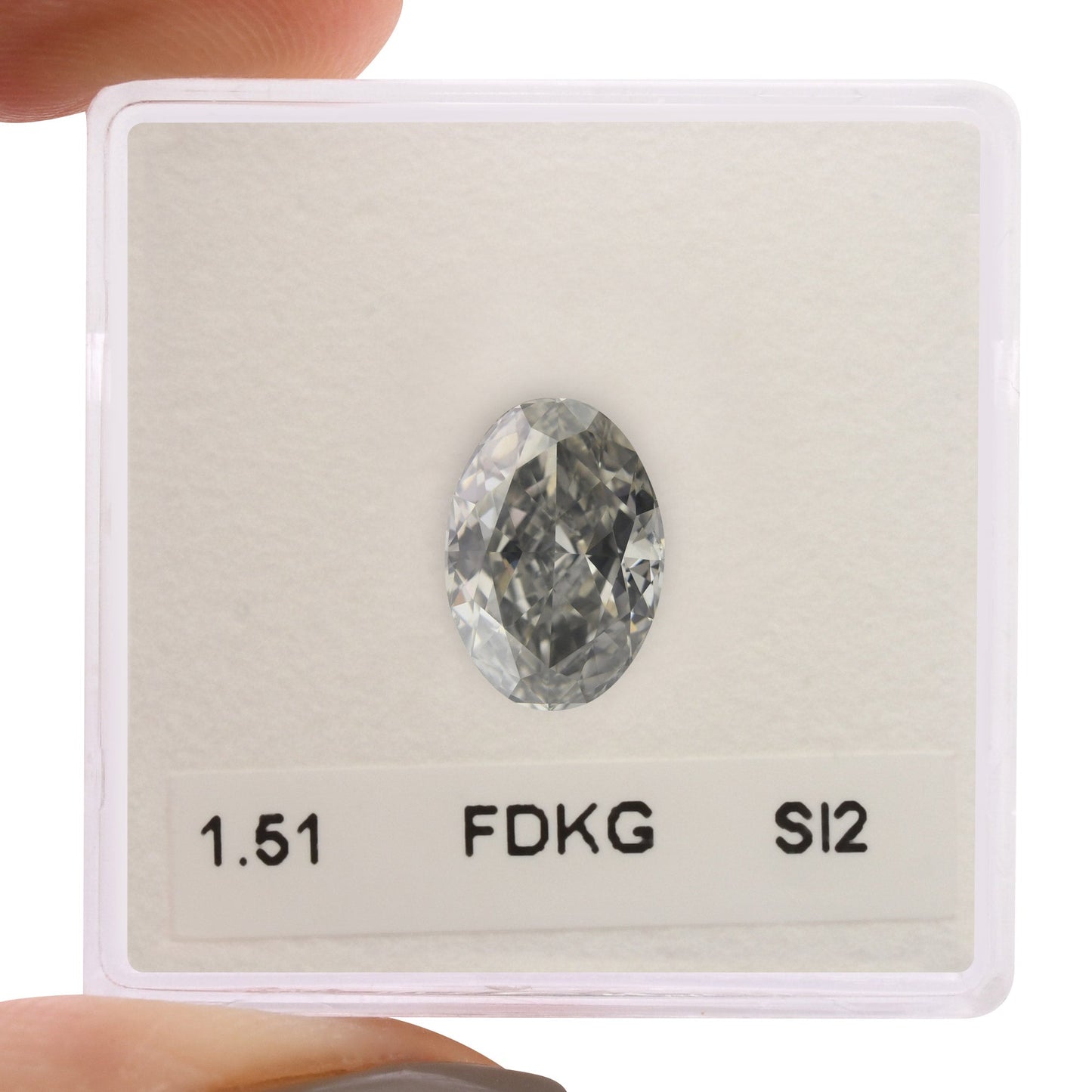 1,51 Karat Fancy Dark Gray Ovaler Diamant SI2 GIA
