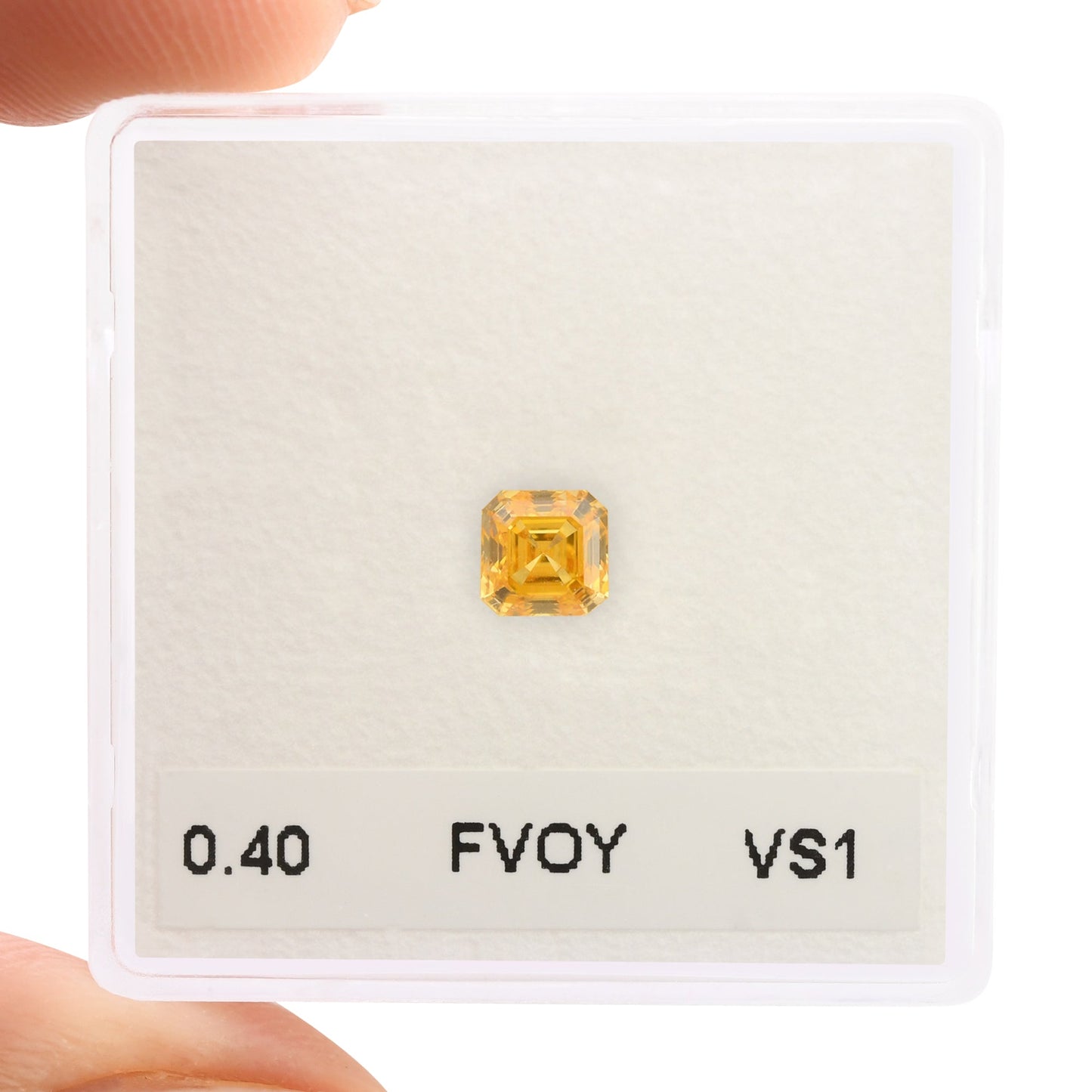 0,40 Karat Fancy Vivid Orange Yellow Asscher Diamant VS1 GIA