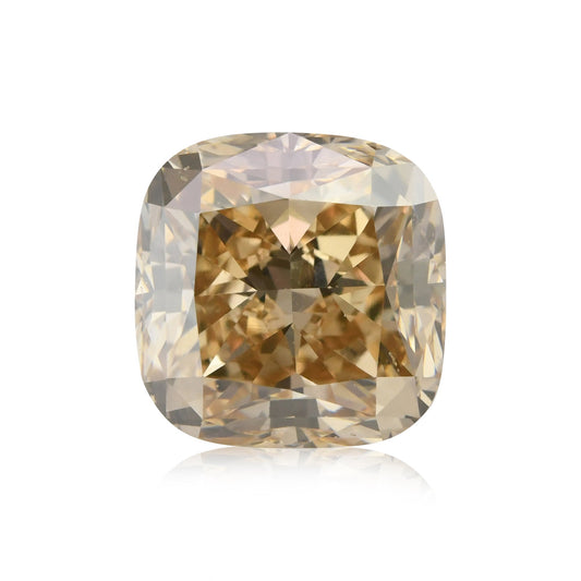 6,03 Karat Fancy Yellow Brown Cushion Diamond (VS2)