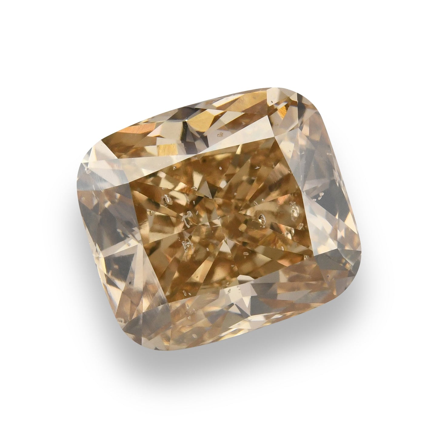 6,01 Karat Fancy Yellow Brown Cushion Diamond (I1)