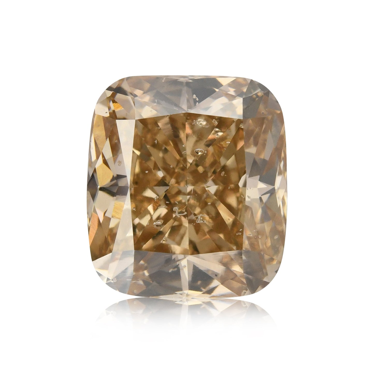 6,01 Karat Fancy Yellow Brown Cushion Diamond (I1)