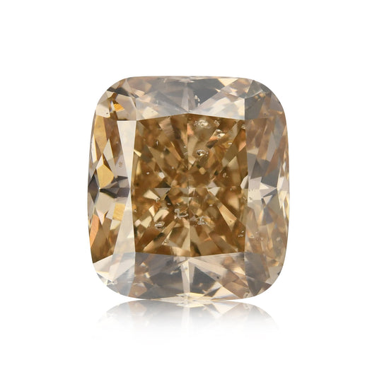 6,01 Karat Fancy Yellow Brown Cushion Diamond (I1)