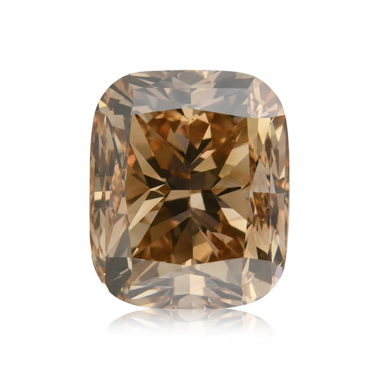 5,49 Karat Fancy Yellow Brown Cushion Diamond (VS1)