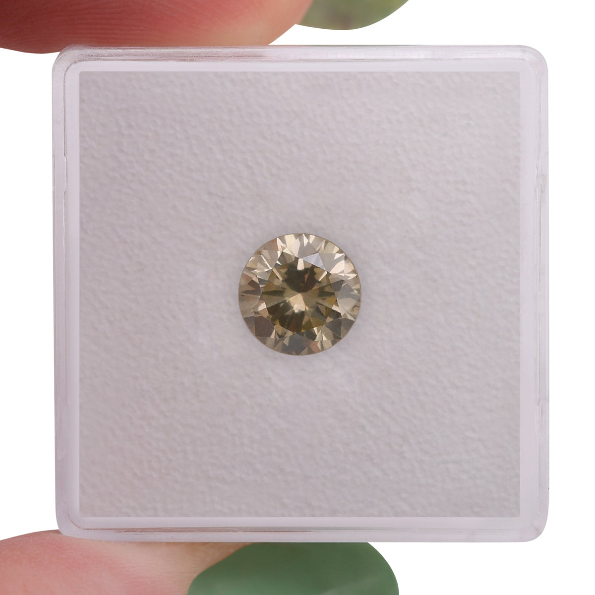 1.19 Carat Fancy Brownish Greenish Yellow Round Brilliant Diamond I1 GIA