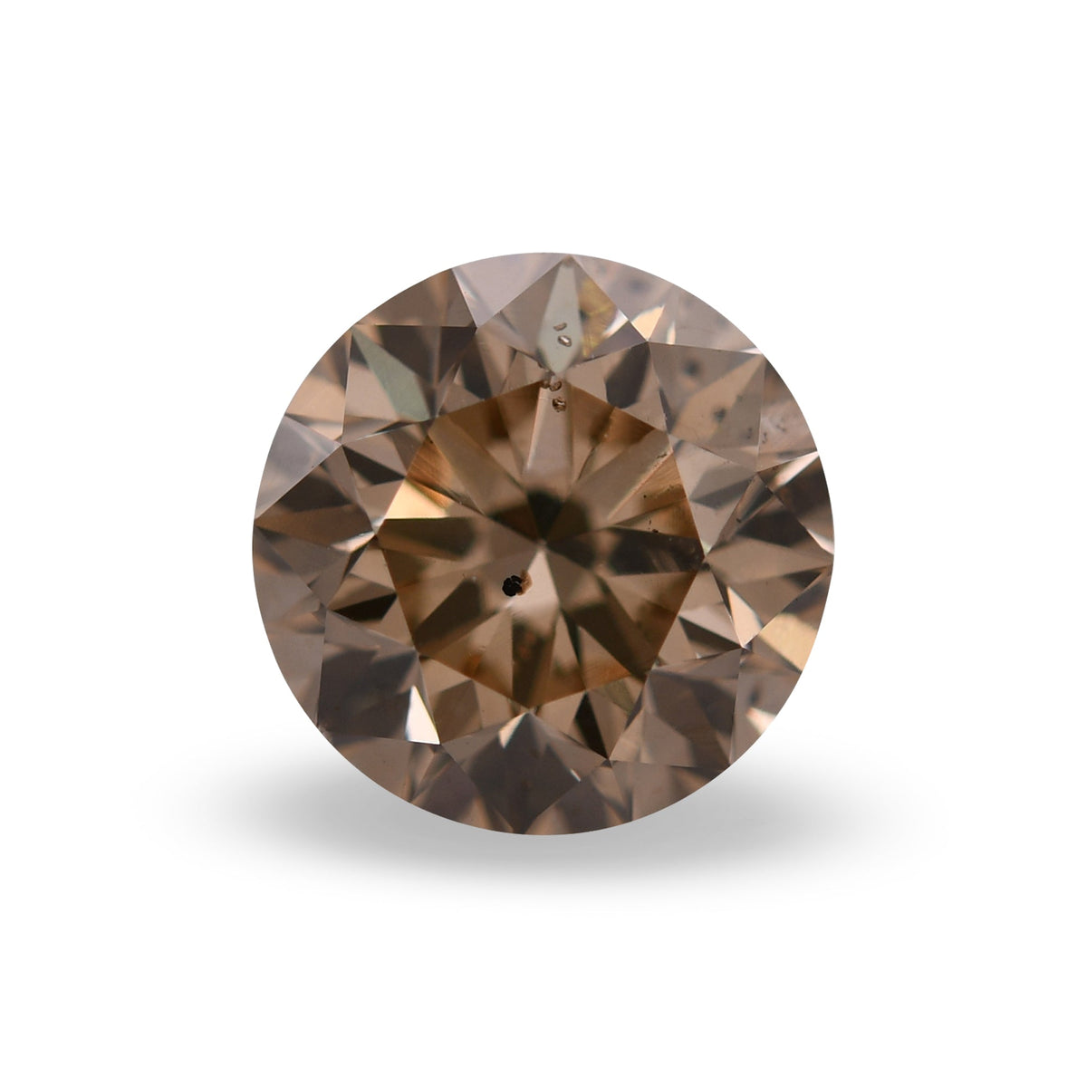 1.70 Carat Light Brown Round Brilliant Diamond SI2 GIA