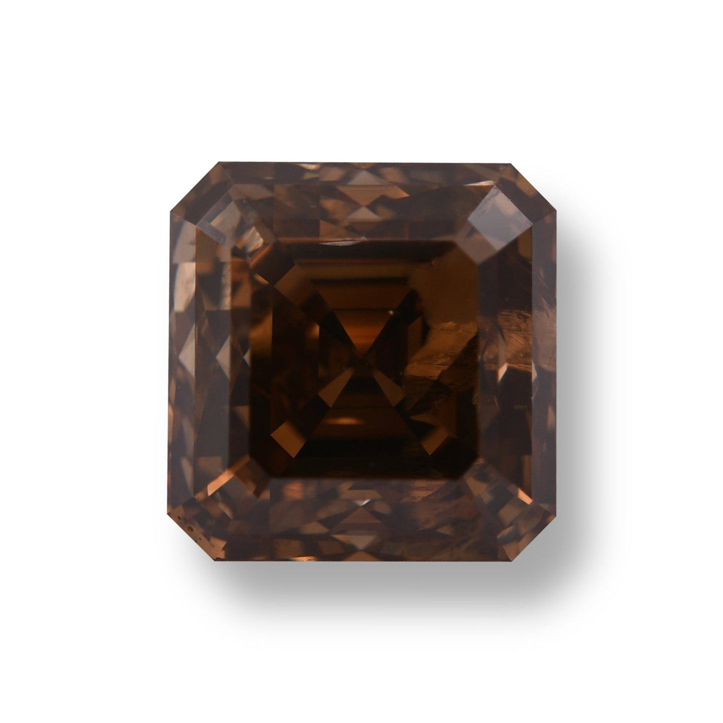 5,06 Karat Fancy Dark Orange Brown Asscher Diamant (SI2) GIA