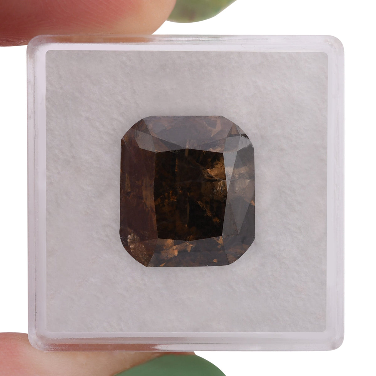 10.36 Carat Fancy Dark Orangy Brown Cushion Diamond (SI2) GIA