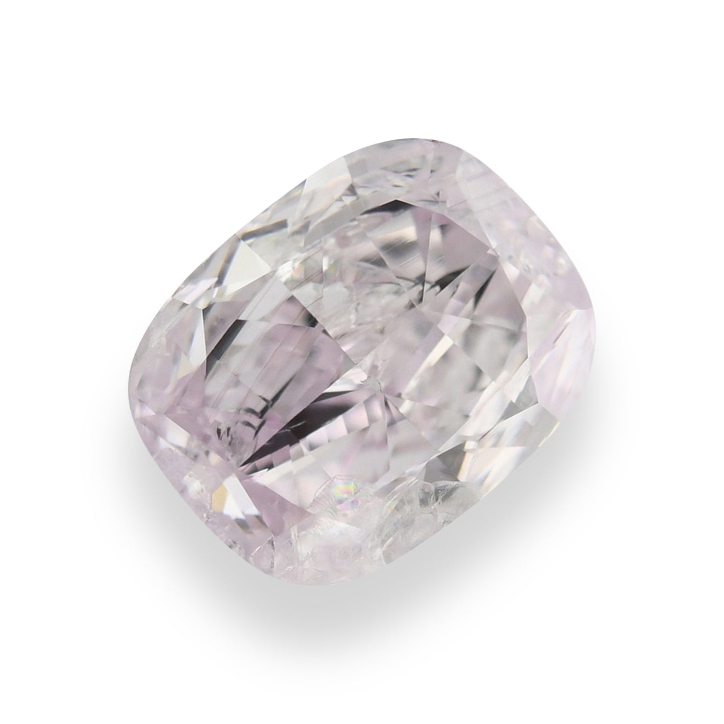 1.01 Carat Fancy Light Purplish Pink Cushion Diamond (I1) GIA