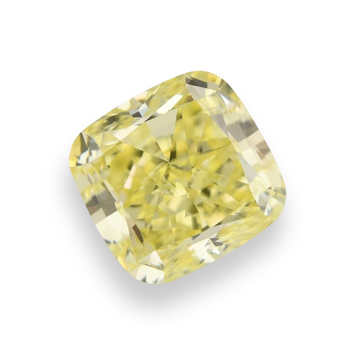 0,67 Karat Fancy Yellow Cushion Diamond IF GIA