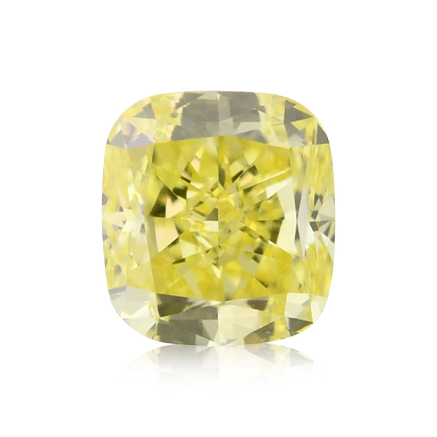 0.53 Carat Fancy Intense Yellow Cushion Diamond IF GIA