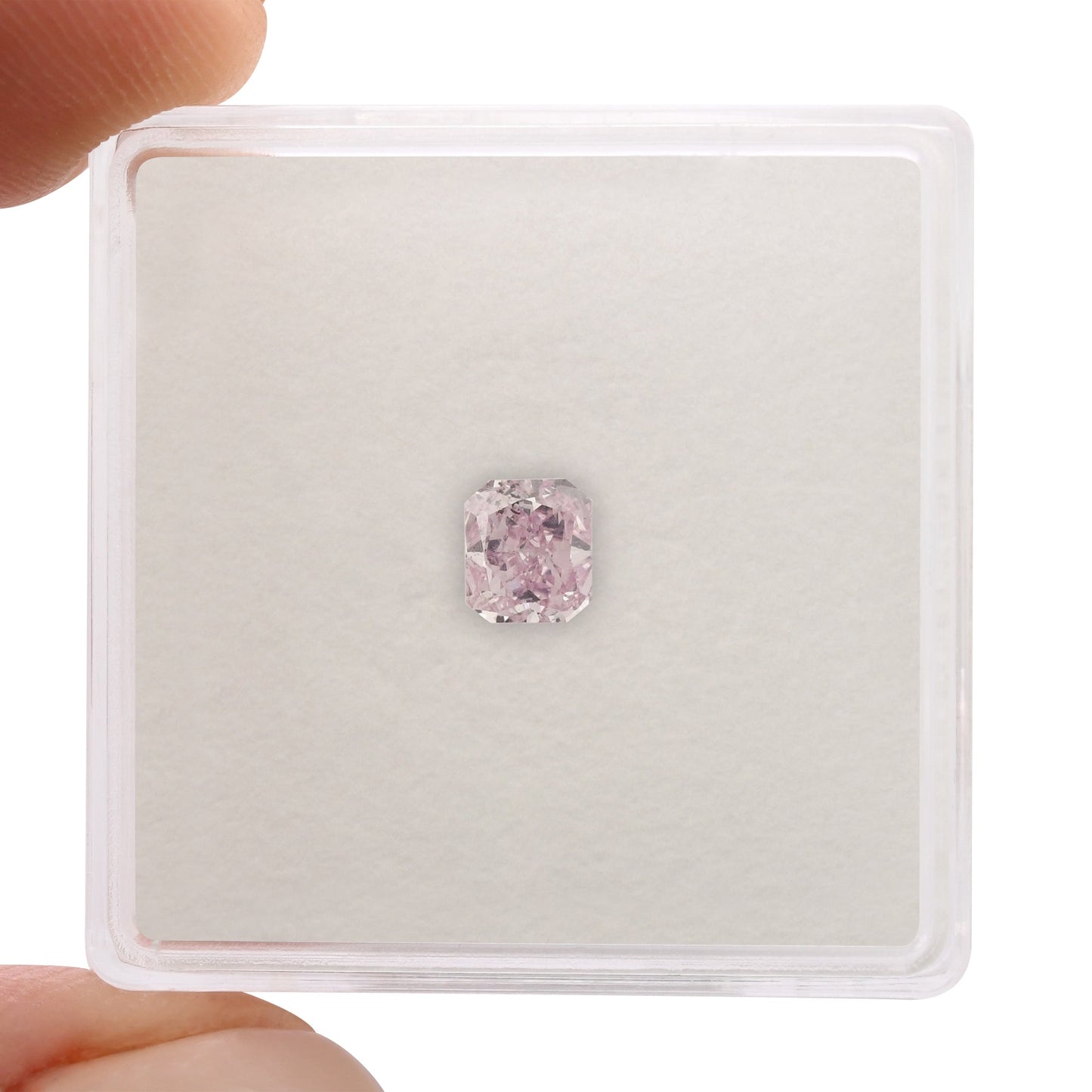 0,33 Karat Fancy Purple Pink Radiant Diamant SI2 GIA