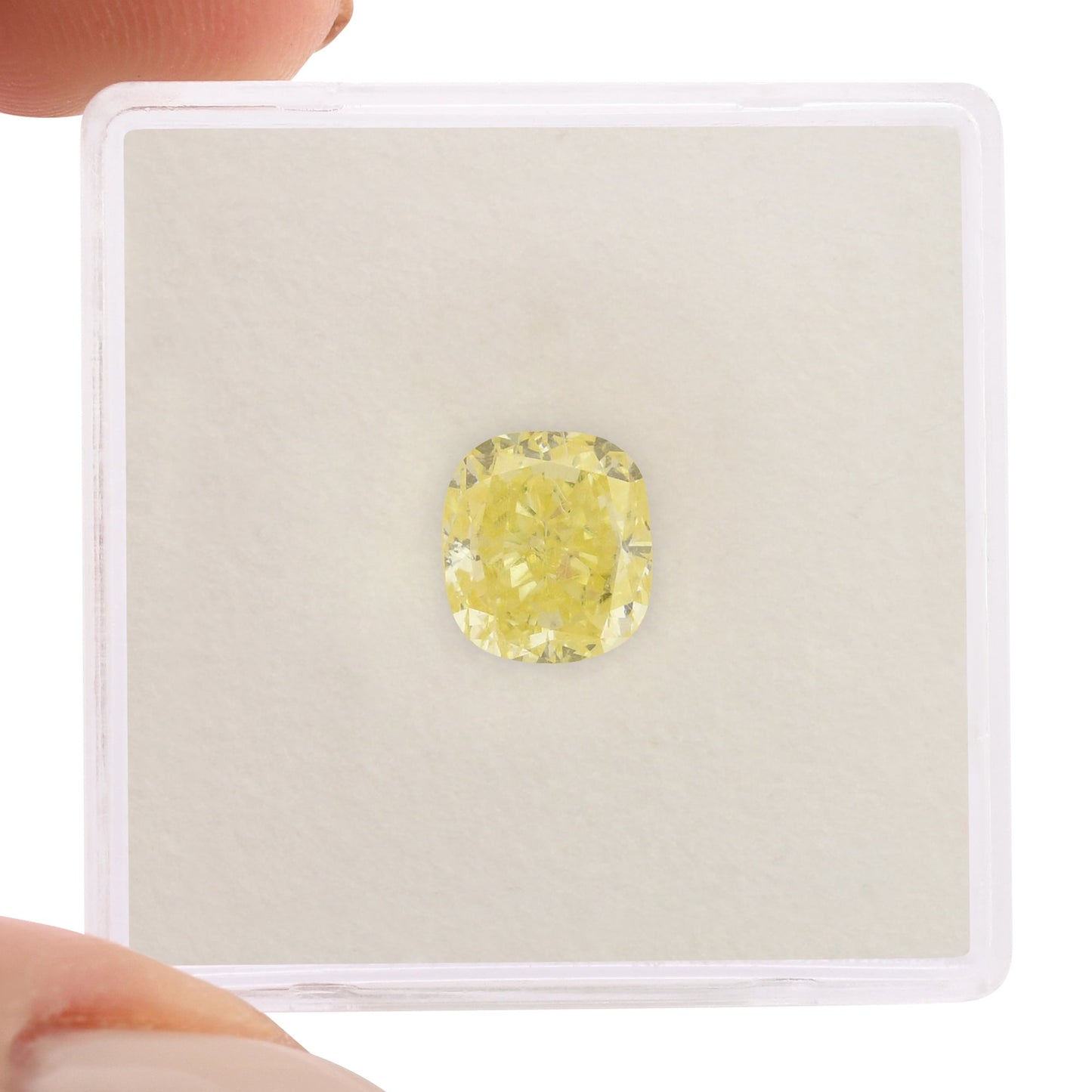 1.87 Carat Fancy Yellow Cushion Diamond IF GIA