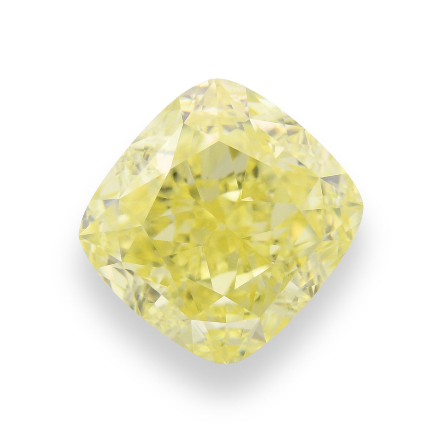 3.31 Carat Fancy Intense Yellow Cushion Diamond VS2 GIA