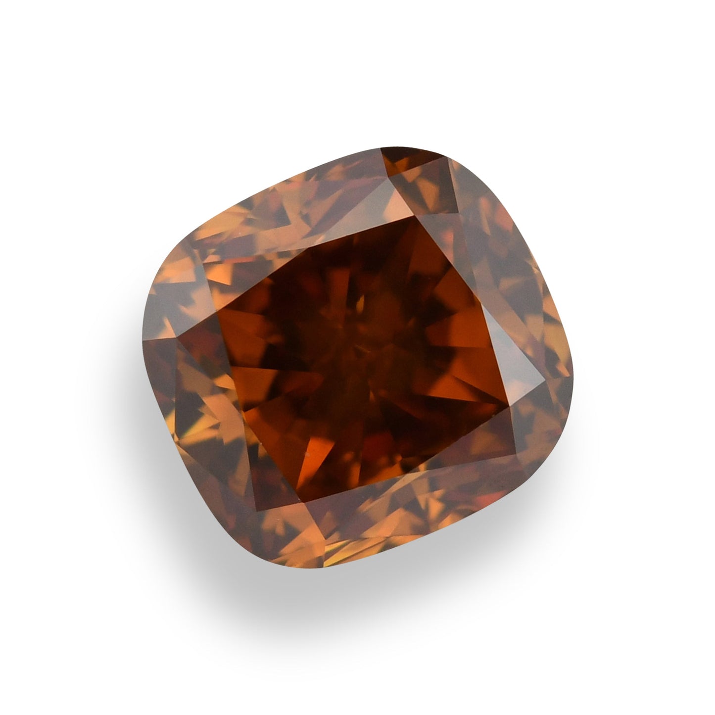 1.08 Carat Fancy Deep Brown Orange Cushion Diamond SI2 GIA