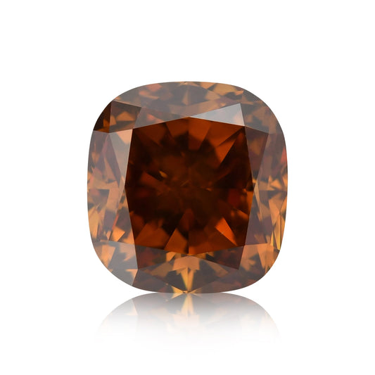 1,08 Karat Fancy Deep Brown Orange Cushion Diamond SI2 GIA