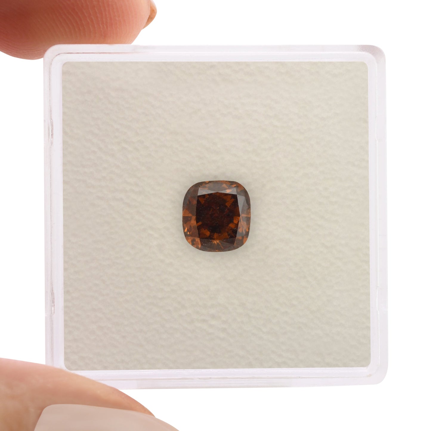 1.05 Carat Fancy Deep Brownish Orange Cushion Diamond SI2 GIA