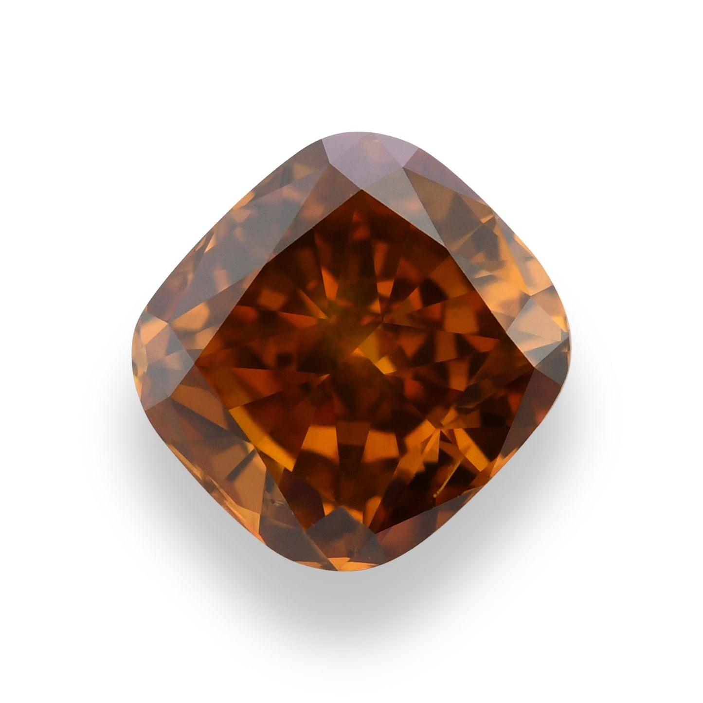 0.75 Carat Fancy Deep Brownish Orange Cushion Diamond SI2 GIA