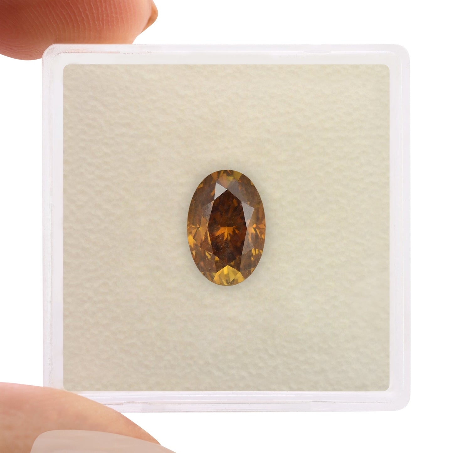 1.62 Carat Fancy Deep Brownish Yellowish Orange Oval Diamond SI2 GIA