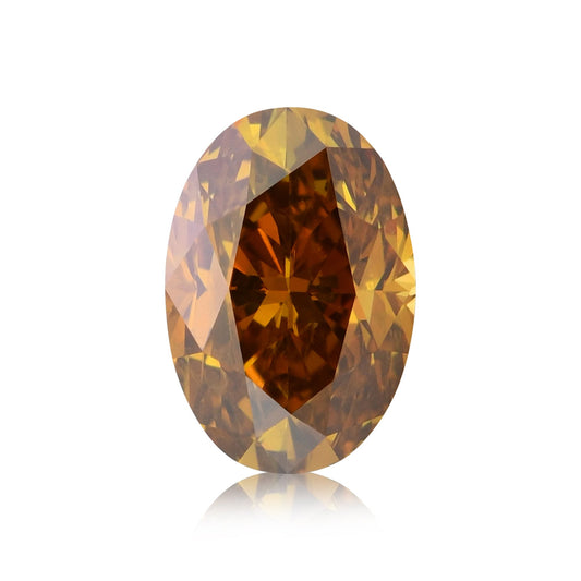 1,62 Karat Fancy Deep Brownish Yellowish Orange Oval Diamond SI2 GIA