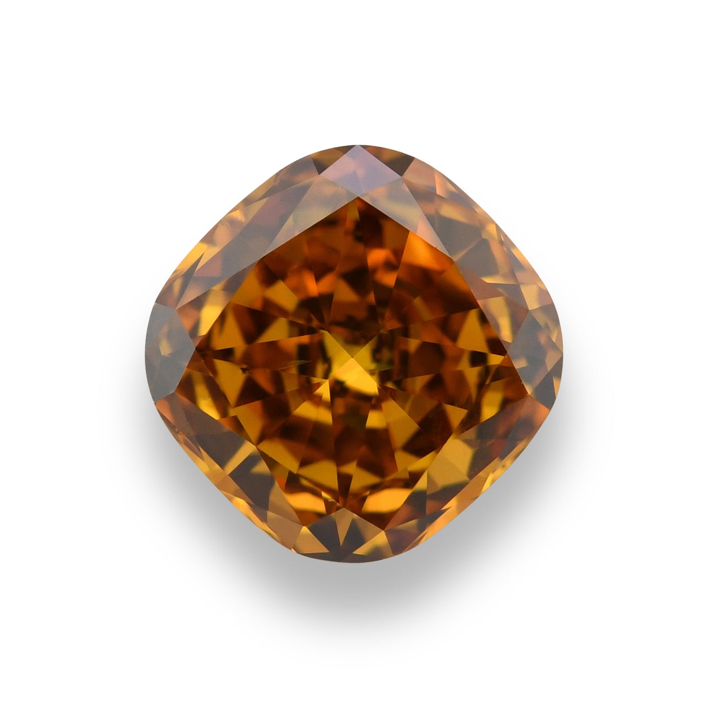 0.87 Carat Fancy Deep Yellowish Orange Cushion Diamond SI2 GIA