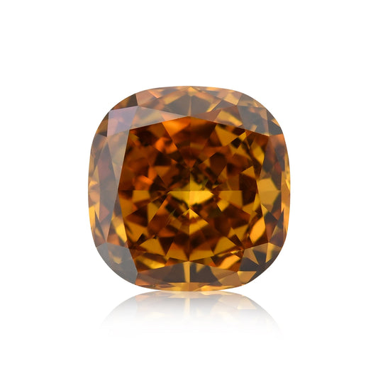 0.87 Carat Fancy Deep Yellowish Orange Cushion Diamond SI2 GIA