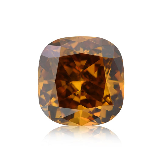 1,02 Karat Fancy Deep Brownish Yellowish Orange Cushion Diamond SI2 GIA
