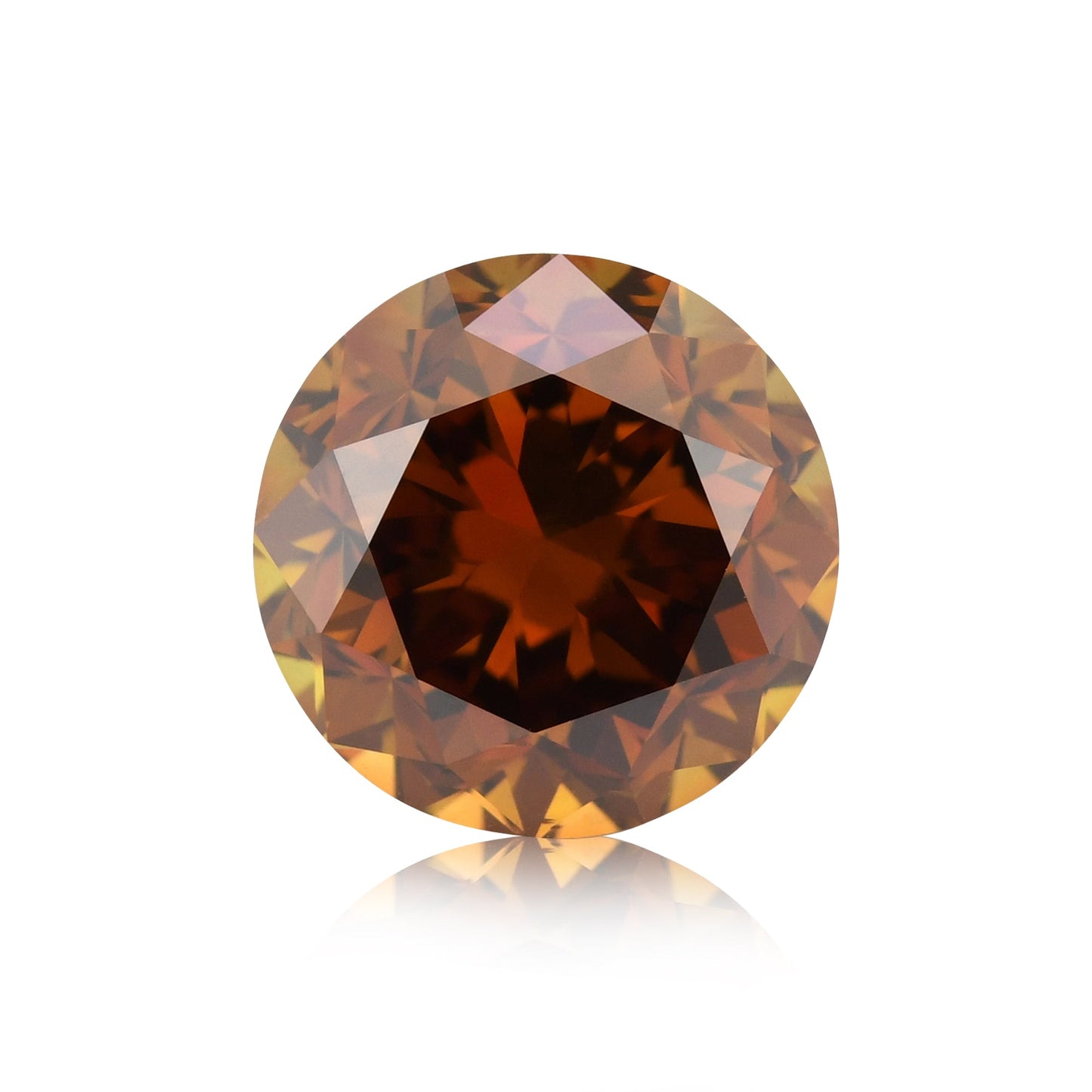 2.85 Carat Fancy Deep Brown Orange Round Brilliant Diamond SI2 GIA
